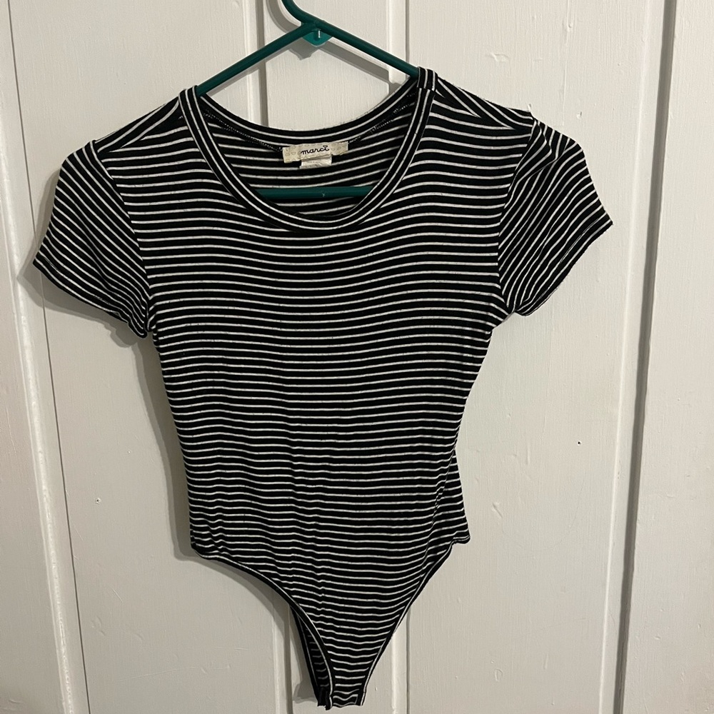 Striped body suit